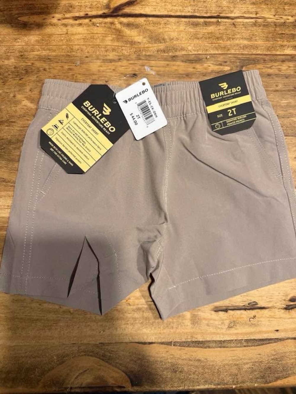 BURLEBO Toddler 2T Stretch Shorts in Khaki Taupe